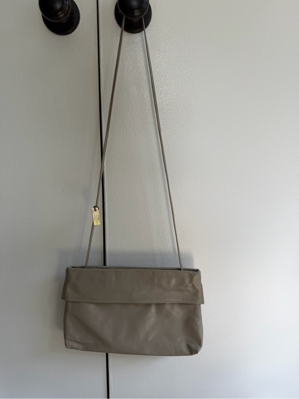 Vintage Mr. Leather Crossbody Bag in Taupe